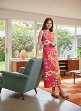 Decora Sleeveless High Neck Maxi Dress